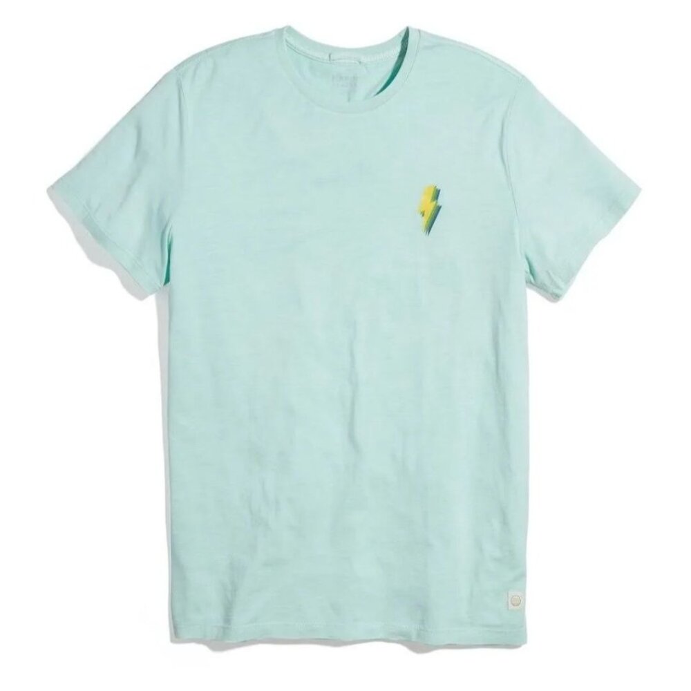 Marine Layer Signature‎ Crew graphic tee Fair aqua 2XL short sleeve casual new